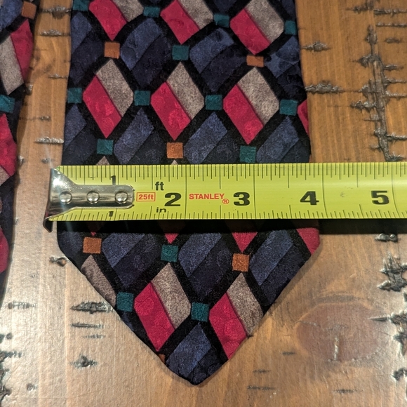 Krizia 100% Silk Patterned Geometric Tie - Picture 10 of 11